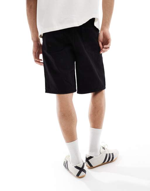ONLY & SONS loose fit denim short in black