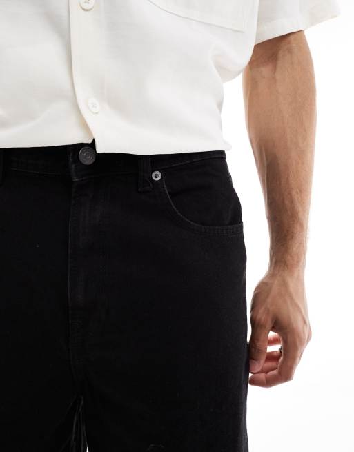 ONLY & SONS loose fit denim shorts in black, 5 of 5