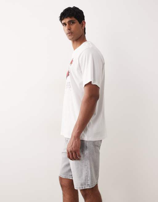 ONLY & SONS loose fit denim shorts in light gray wash, 3 of 5