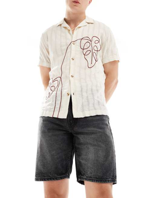 Only & Sons loose fit denim shorts in washed black