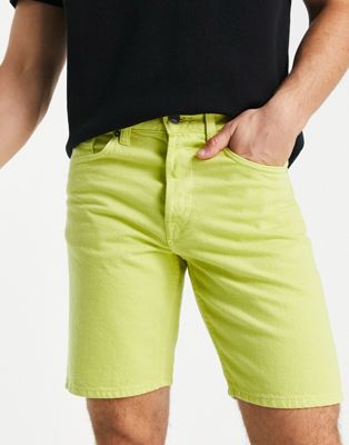 Only & Sons loose fit denim shorts in yellow - ASOS Price Checker