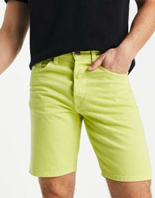 Only & Sons loose fit denim shorts in yellow - ASOS Price Checker