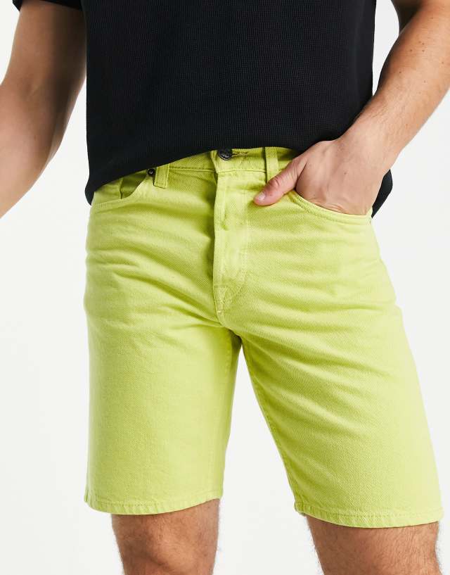 ONLY & SONS - loose fit denim shorts in yellow