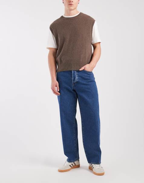 ONLY & SONS loose fit jeans in dark blue wash - view 1