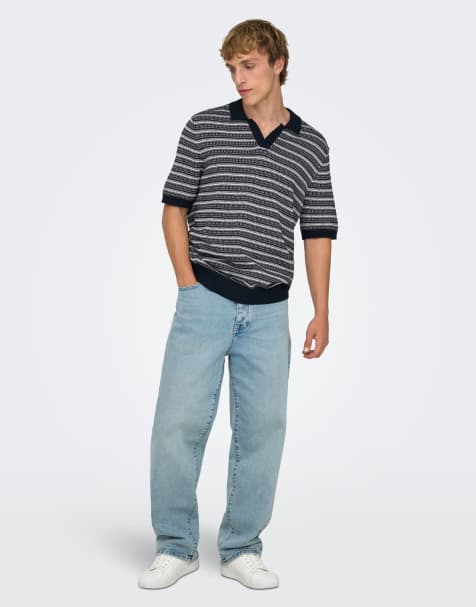 ONLY & SONS Loose-fit jeans in medium blue denim