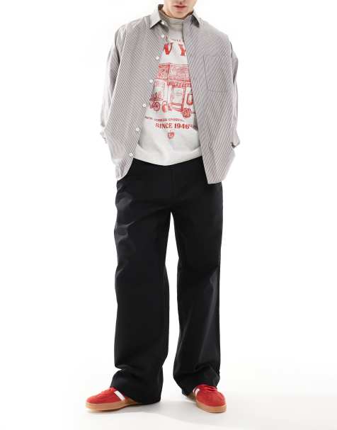 ONLY & SONS loose fit linen blend pants in black - view 1