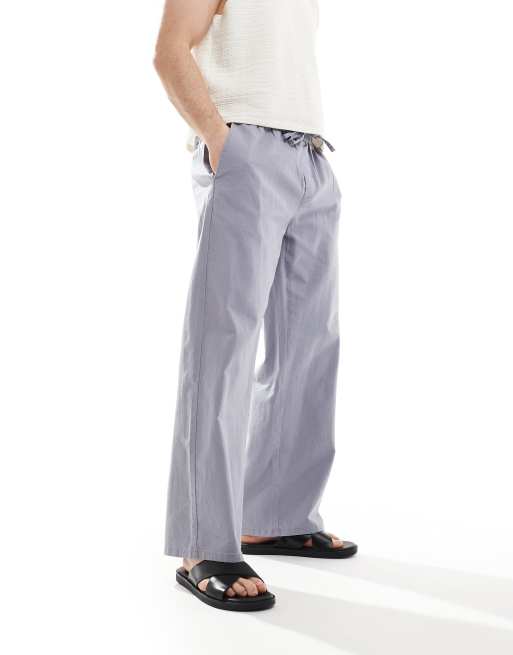 ONLY & SONS loose fit linen mix pants in washed gray, 4 of 5