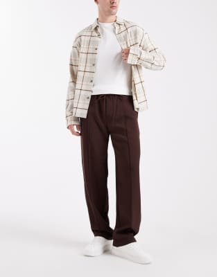 Only & Sons Loose Fit Pintuck Pants In Brown