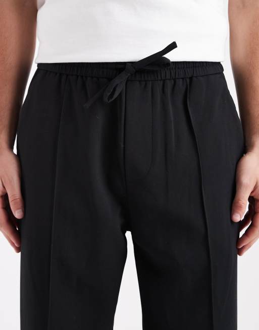 ONLY & SONS loose fit pintuck trouser in black, 5 of 5