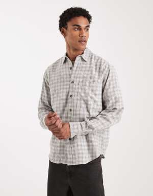 ONLY & SONS loose fit shirt in beige check
