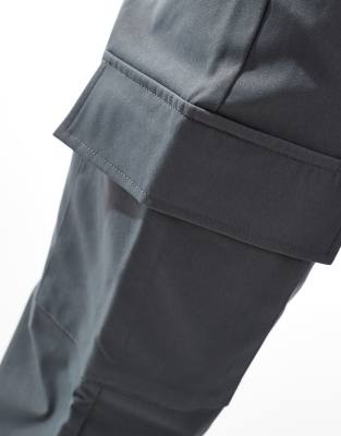ONLY & SONS loose fit smart cargo pants in charcoal | ASOS