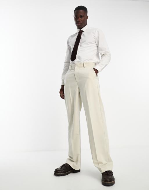 Only & Sons loose fit suit pants in beige