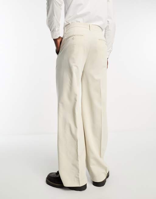 Only & Sons loose fit suit pants in beige