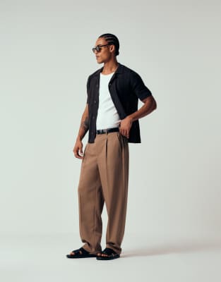 Only & Sons Loose Fit Tailored Pants In Black