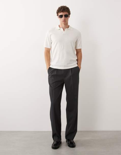 ONLY & SONS loose fit tailored pants in dark grey - view 1
