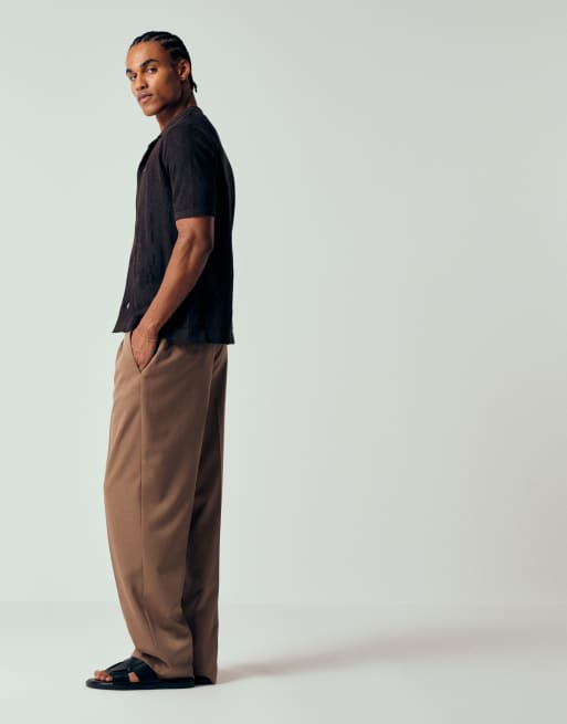 ONLY & SONS loose fit tailored trouser in brown, 5 of 12
