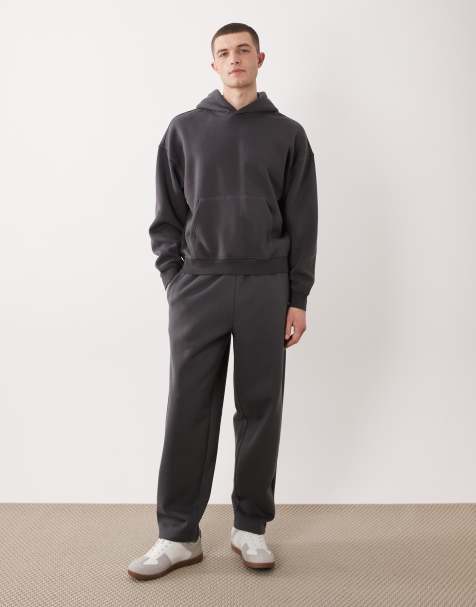 ONLY & SONS loose fit trackies in charcoal (part of a set) - view 1