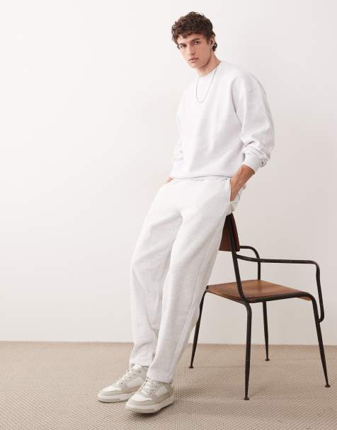 ONLY & SONS loose fit trackies in super light grey - view 1