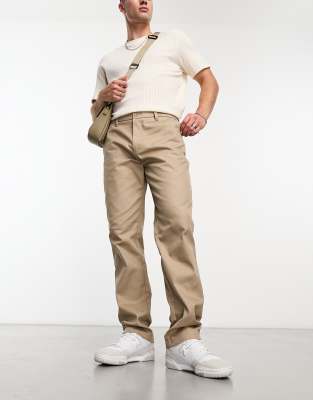 Only & Sons Loose Fit Worker Chinos In Beige-neutral