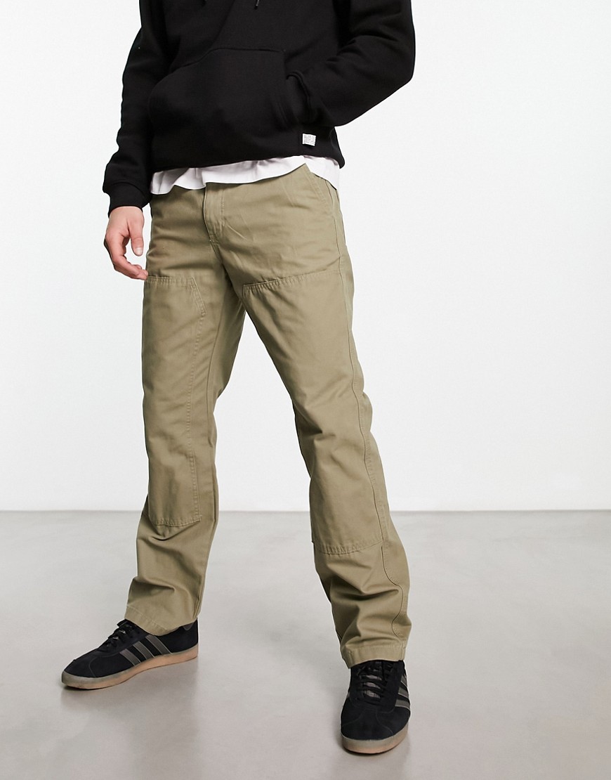 Only & Sons loose fit worker pants in khaki-Green