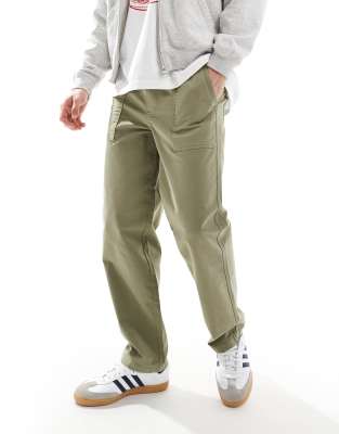 loose fit worker pants in light khaki-Neutral