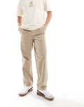 [ONLY & SONS] ONLY & SONS loose fit worker pants in stone-Neutral S Chinchilla