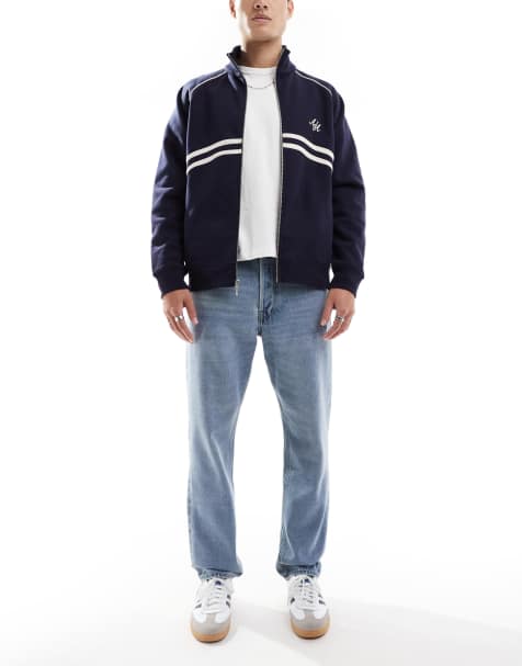 ONLY & SONS loose tapered jeans in light blue wash - view 1