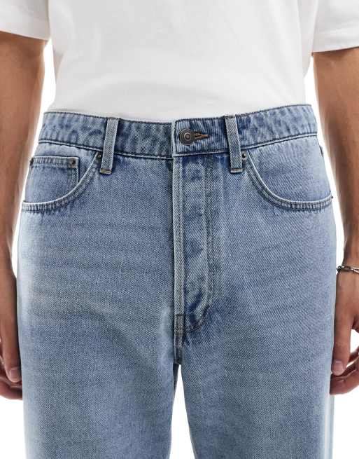 ONLY & SONS loose tapered jeans in light blue wash