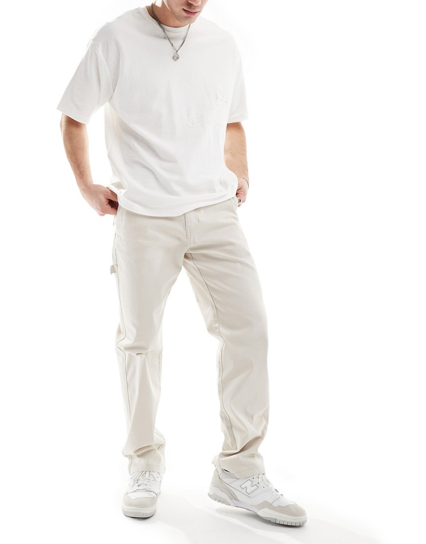 loose worker pants in off-white-Gray