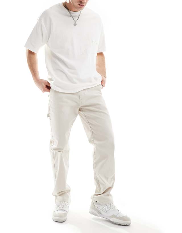 ONLY & SONS - loose worker trouser in off white