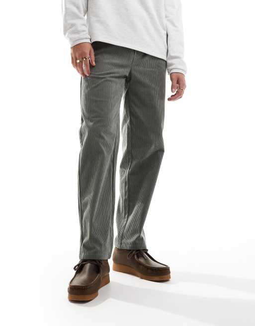 ONLY & SONS - Losse broek van corduroy in grijsgroen