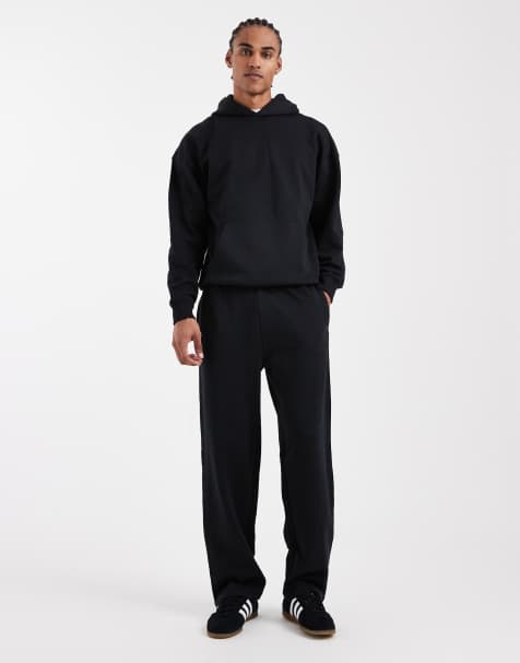 ONLY & SONS - Losvallende joggingbroek van premium 400gsm zware stof in zwart, deel van co-ord set - view 1