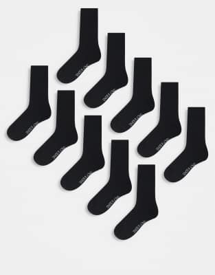 Only & Sons - Lot de 10 paires de socquettes - Noir