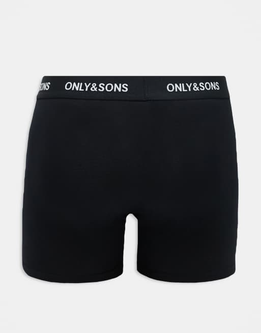 Only & Sons - Lot de 5 boxers - Noir uni, 3 de 3