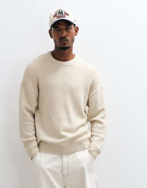 ONLY & SONS maglia a maniche lunghe con girocollo morbido color crema