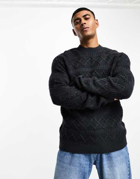 Only & Sons - Maglione girocollo blu navy testurizzato - view 1