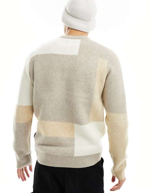 Only & Sons - Maglione girocollo con motivo a blocchi tono su tono, 3 di 4