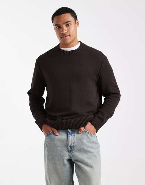 ONLY & SONS - Maglione girocollo marrone effetto invecchiato - view 1