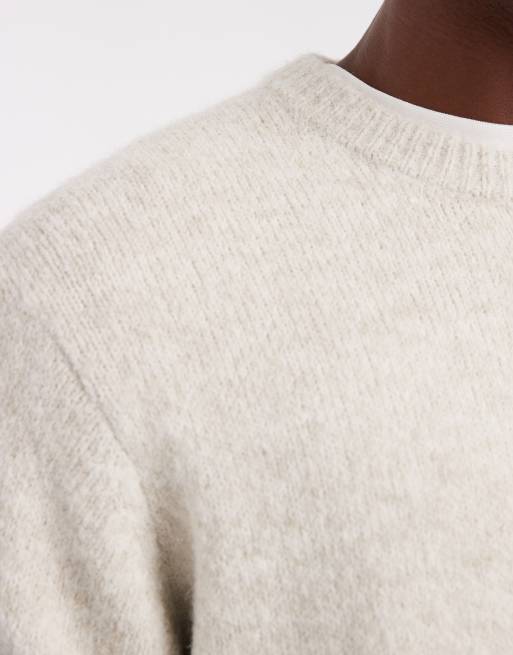 ONLY & SONS - Maglione girocollo squadrato beige, 5 di 5