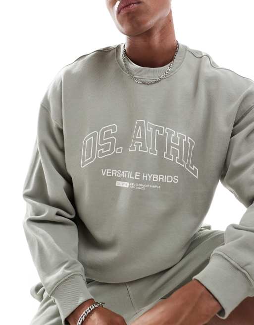 ONLY SONS Maglione girocollo verde salvia con stampa 