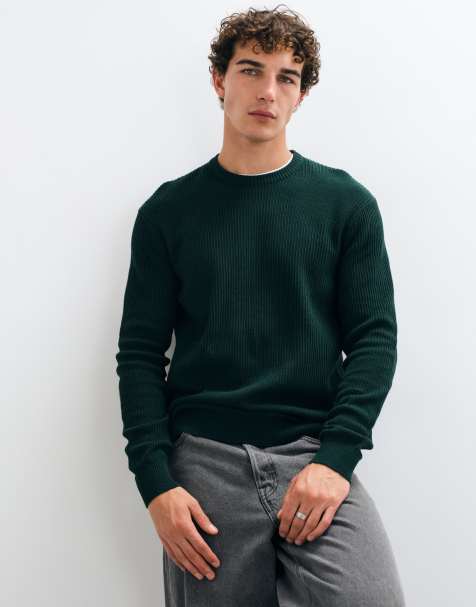 ONLY & SONS maglione lavorato a maglia relaxed fit girocollo verde scuro - view 1