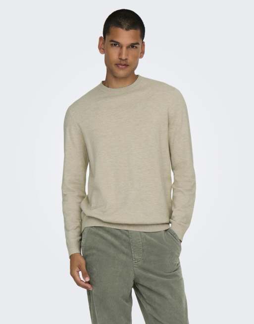 ONLY & SONS - Maglione lavorato color avena