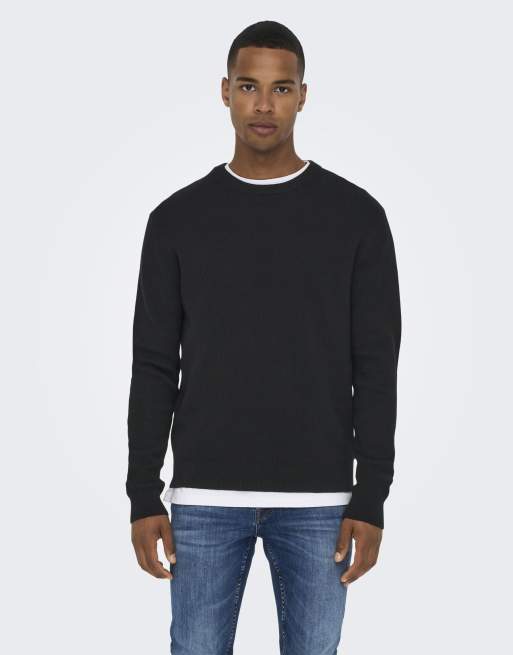 ONLY & SONS - Maglione lavorato nero