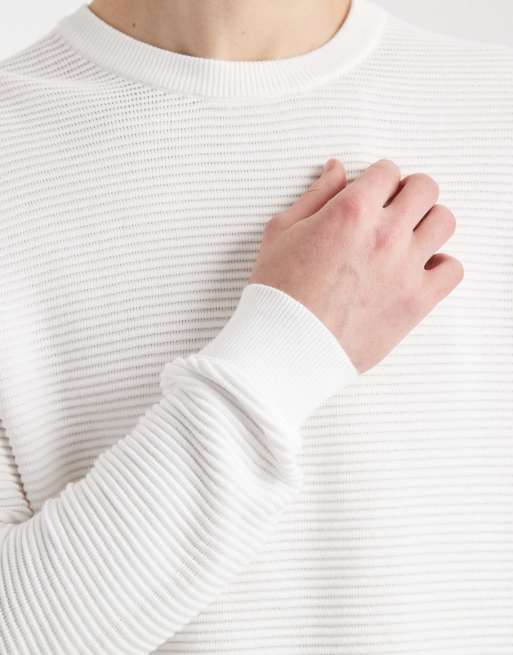 ONLY & SONS maglione leggero a coste bianco, 5 di 5