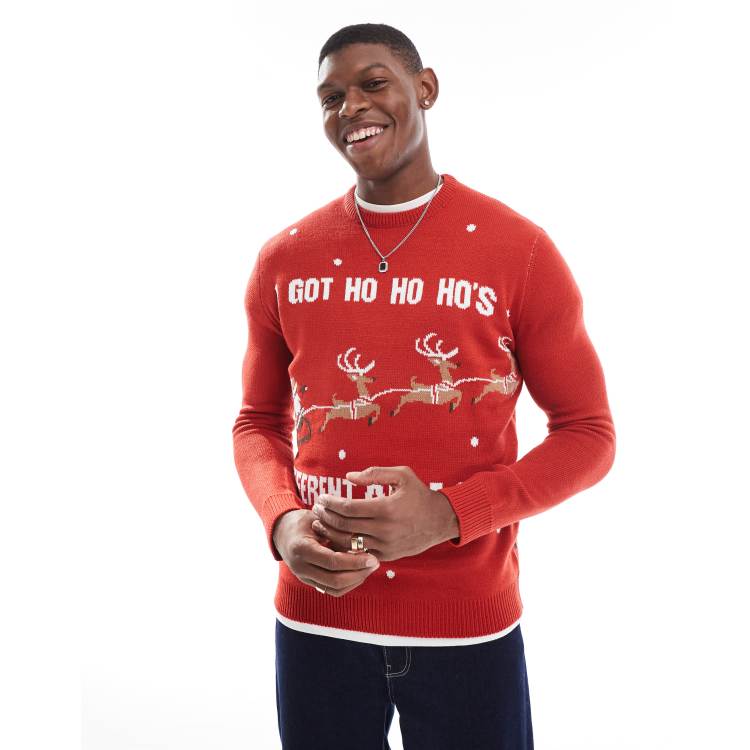 Only Sons Maglione natalizio rosso ASOS