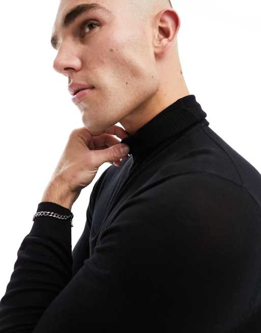 Only & Sons - Maglione nero accollato, 4 di 4