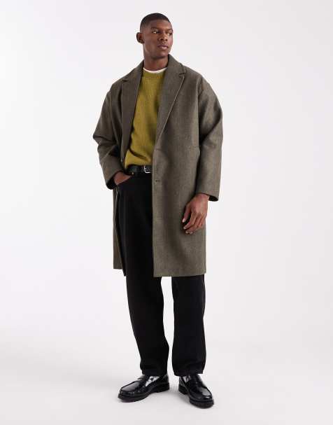 ONLY & SONS - Manteau long texturé à épaules tombantes - Kaki - view 1