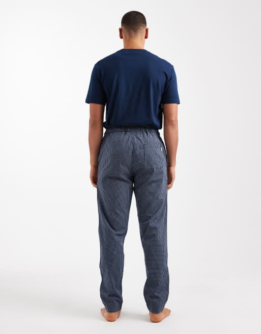 ONLY & SONS – Marinblå och vit pyjamas med byxor och t-shirt i gåvoset, 4 av 4