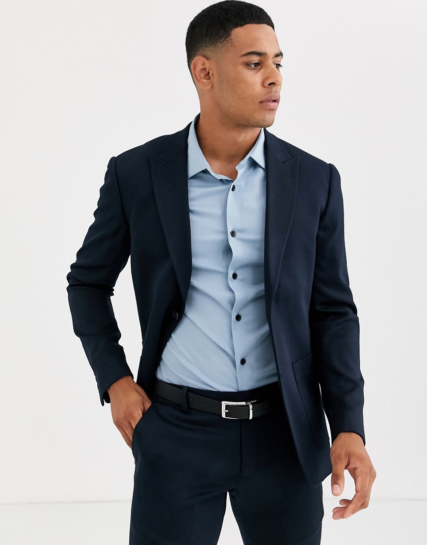 Only & Sons - Marineblå jakke i smal pasform med lommer
