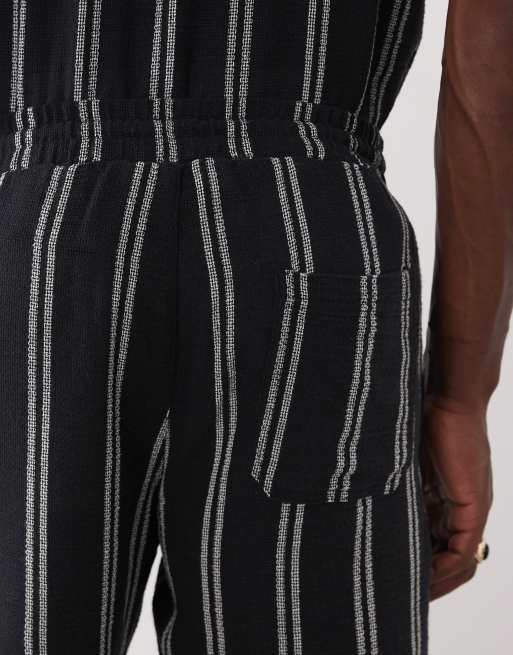 ONLY & SONS - Marineblå vævede shorts med striber - Del af sæt, 5 af 9
